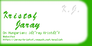 kristof jaray business card